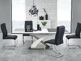 Blagovaonski stol Shenna 2 (crna + bijela) (za 6 do 8 osoba)  