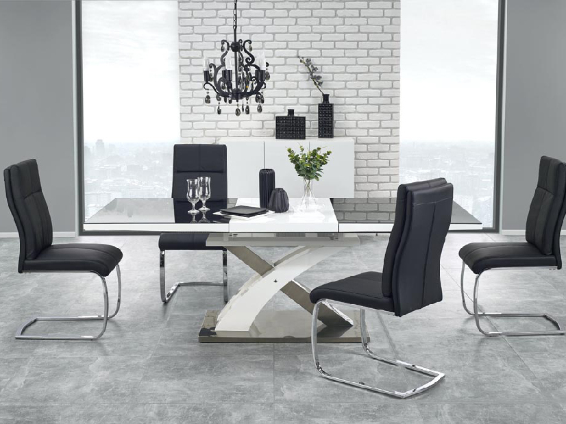 Blagovaonski stol Shenna 2 (crna + bijela) (za 6 do 8 osoba) *outlet moguća oštećenja