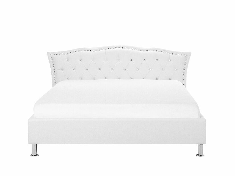 Bračni krevet 160 cm MATH (s podnicom) (bijela)