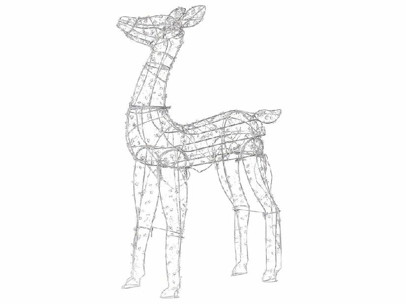 Vanjski ukras jelen Hugo (srebrni) (s rasvjetom)