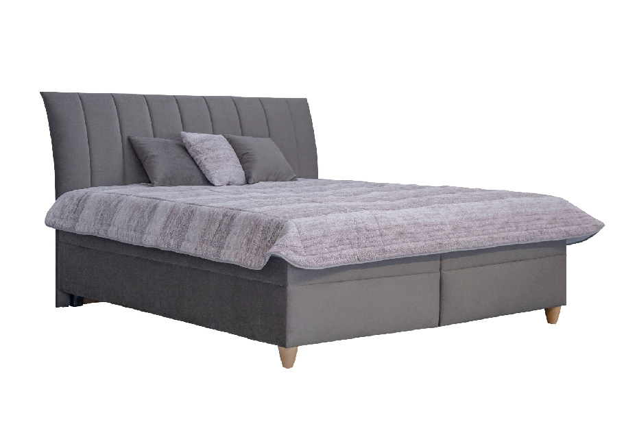 Bračni krevet 180 cm Mauri (siva) (s podnicom)