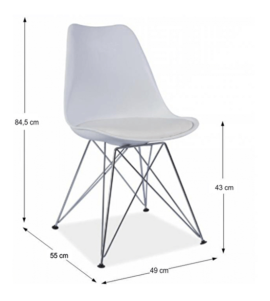 Blagovaonska stolica Merion (ekokoža bijela) 