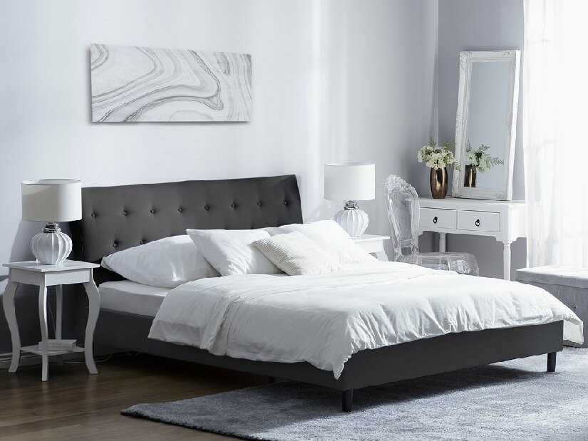 Bračni krevet 140 cm SANTORI (s podnicom) (tamno siva)