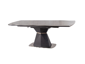 Blagovaonski stol na razvlačenje 160-210 cm Cecelia (siva + crna) (za 8 i više osoba)