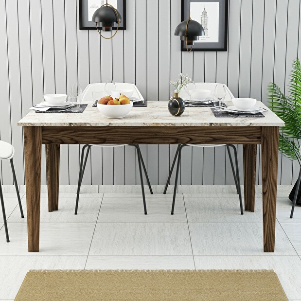 Blagovaonski stol (za 6 osoba) Michelle (orah + bijela)