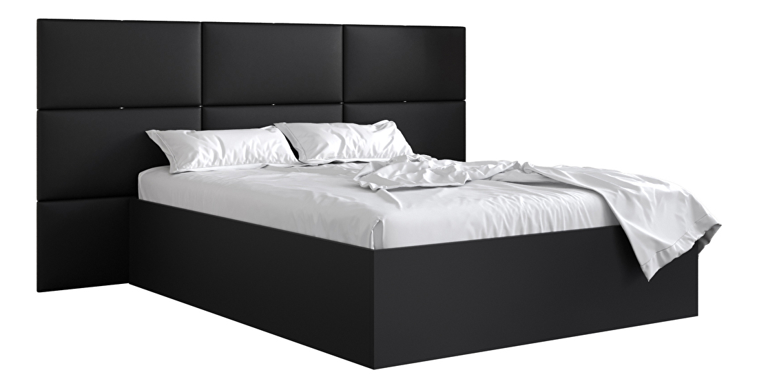 Bračni krevet s tapeciranim uzglavljem 160 cm Brittany 2 (crna mat + crna) (s podnicom)