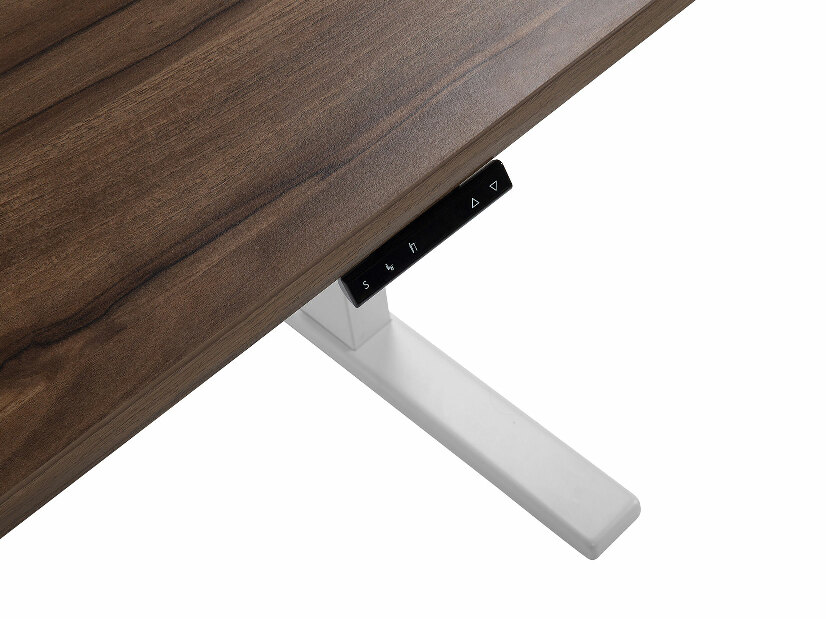 Pisaći stol UPPER II (130 x 72 cm) (MDF) (tamno drvo + bijela) (električno podesiv)