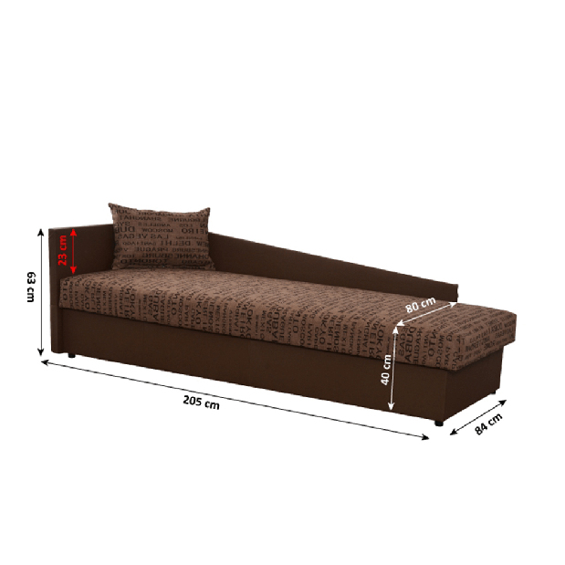 Jednostruki krevet (ležaj) 80 cm Jeannine (smeđa) (s prostorom za odlaganje) (L) 