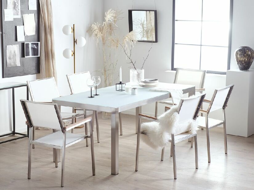 Vrtni blagovaonski set Grosso (bijela) (bijele stolice)