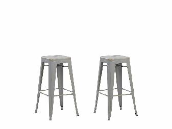 Set barskih stolica 2 kom. CABOT (metal) (srebrna)