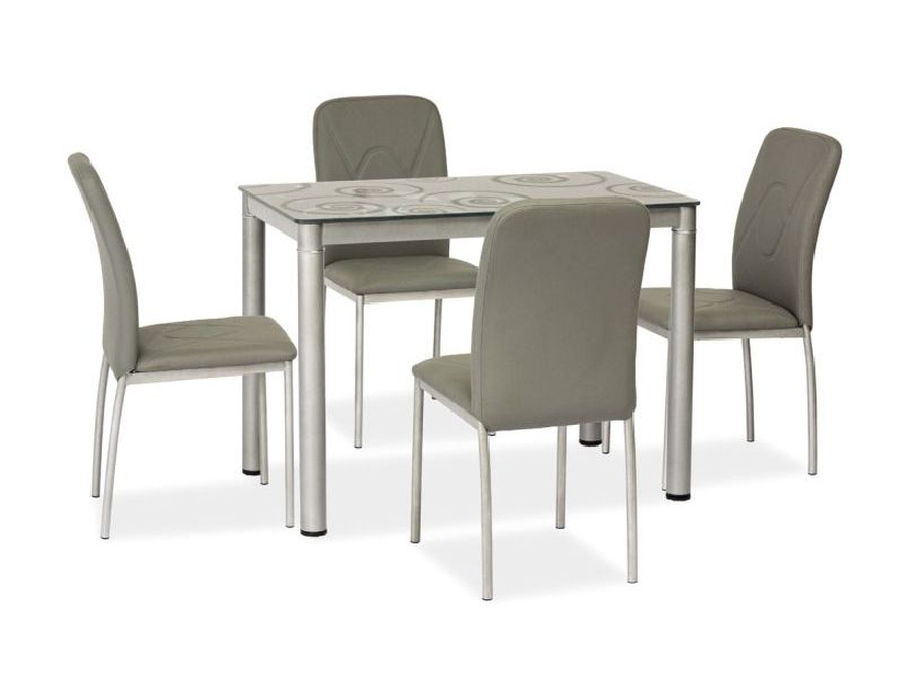 Blagovaonski stol 100 cm Damion (siva + siva) (za 4 osobe)