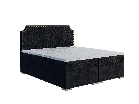Bračni krevet Boxspring 120 cm Lupin (crna) (s madracem i prostorom za odlaganje)