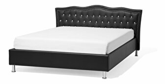Bračni krevet 160 cm MATH (s podnicom) (crna)