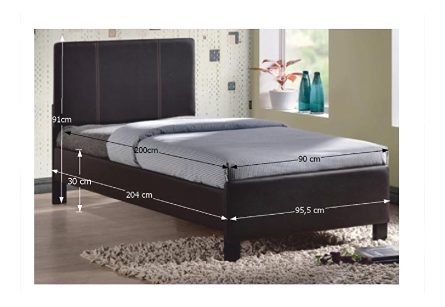 Jednostruki krevet 90 cm Coson (smeđa) (S podnicom) 