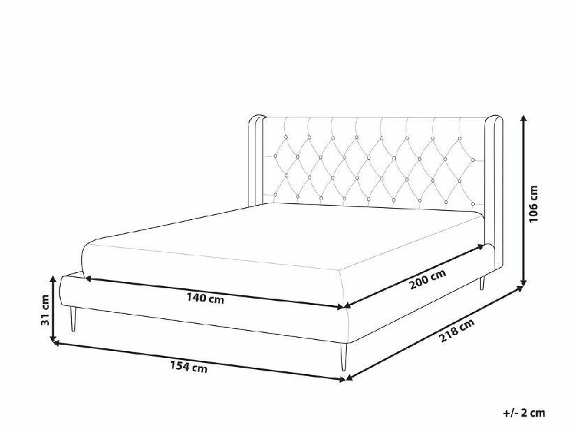Bračni krevet 140 cm Flora (siva) (s podnicom)
