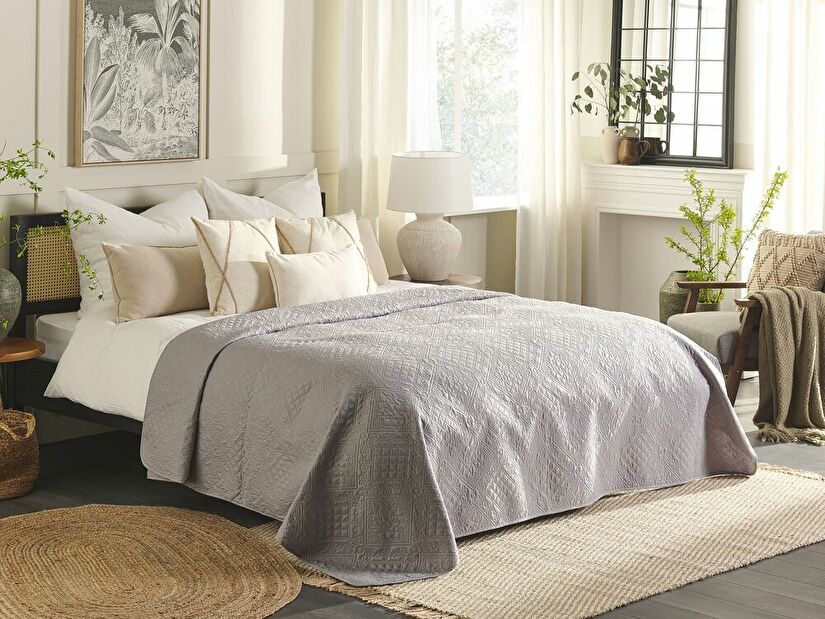 Prekrivač za krevet 200 x 220 cm Asbjorn (siva)