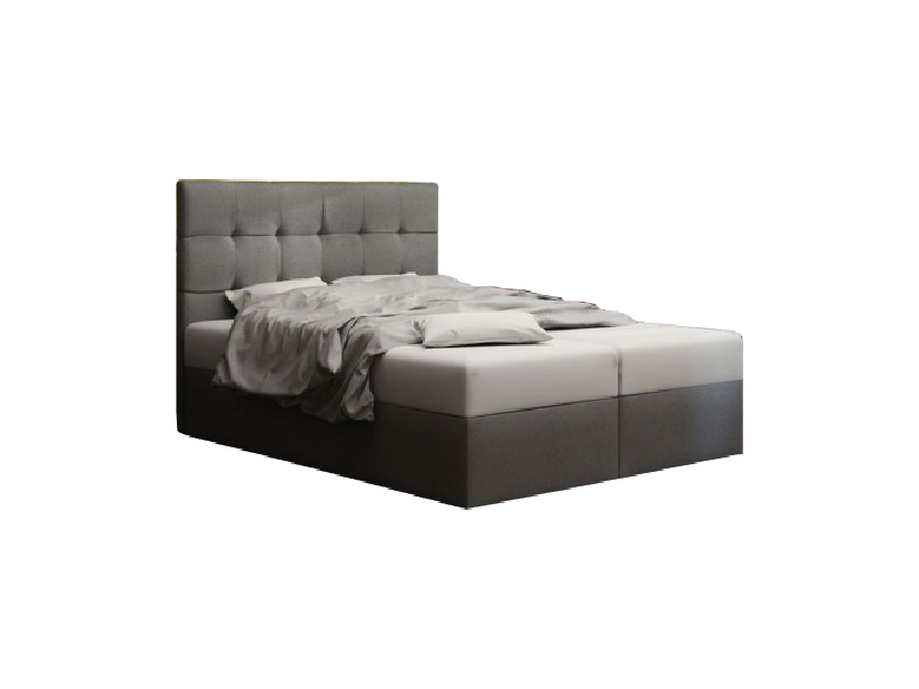 Bračni krevet Boxspring 180 cm Duel 2 Comfort (siva) (s madracem i prostorom za odlaganje)