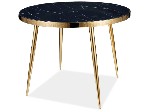 Blagovaonski stol Carleen (crna + zlatna) (za 4 osobe)