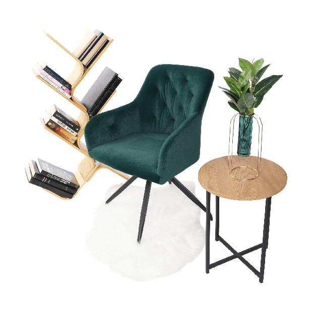 Dizajnerska okretna fotelja Vavien (zelena)