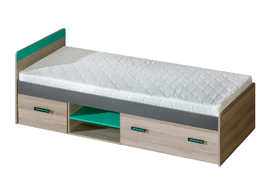 Jednostruki krevet 80 cm Ulmo U7 (S podnicom i prostorom za odlaganje) 