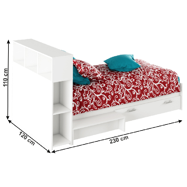 Jednostruki krevet 90 cm Adrana (bijela)