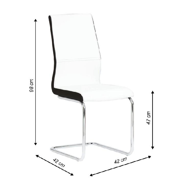 Blagovaonska stolica (2 kom.) Nacton (bijela + crna) *rasprodaja