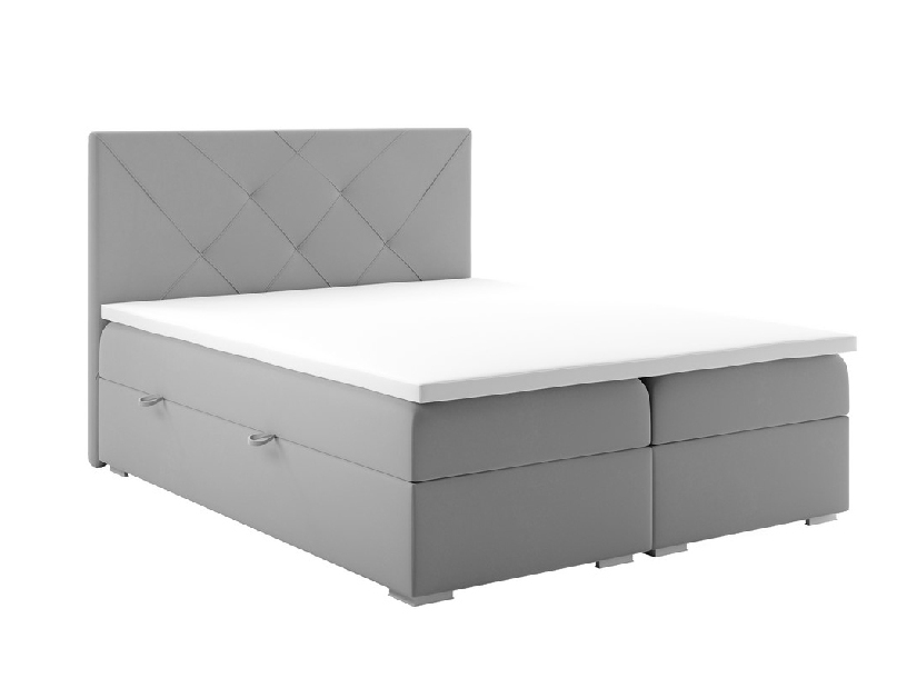 Bračni krevet Boxspring 200 cm Darro (siva) (prostorom za odlaganje)