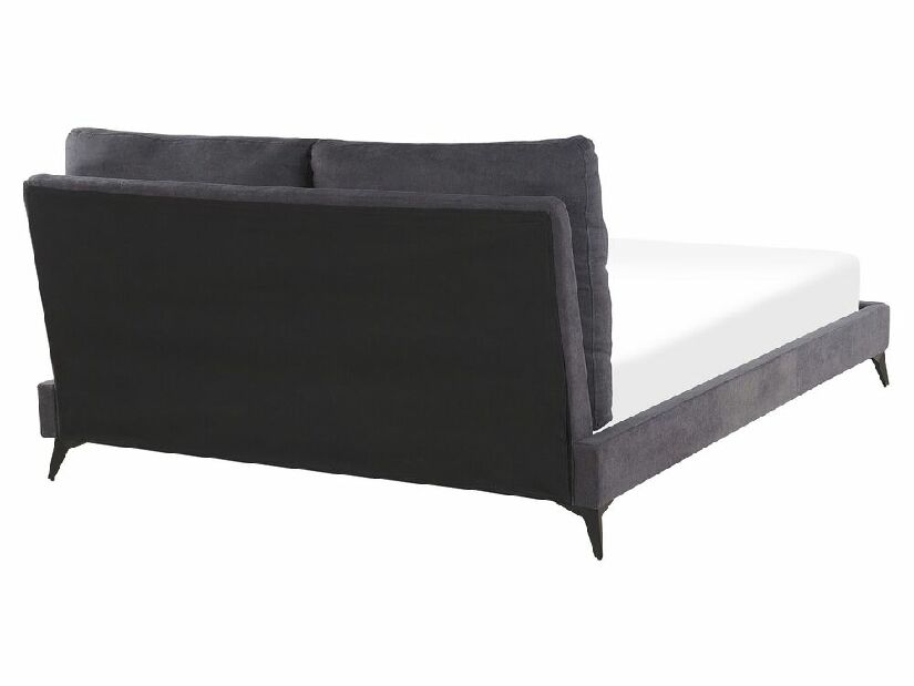 Bračni krevet 160 cm MELIA (poliester) (tamno siva) (s podnicom)