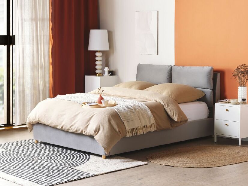 Bračni krevet 140 cm Batil (siva) (s podnicom) (s prostorom za odlaganje)