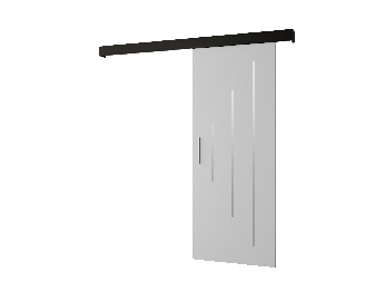 Klizna vrata 90 cm Sharlene Y (bijela mat + crna mat + srebrna)