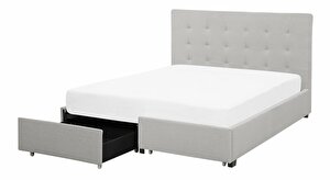 Bračni krevet 140 cm ROLLA (s podnicom i prostorom za odlaganje) (svijetlo siva)