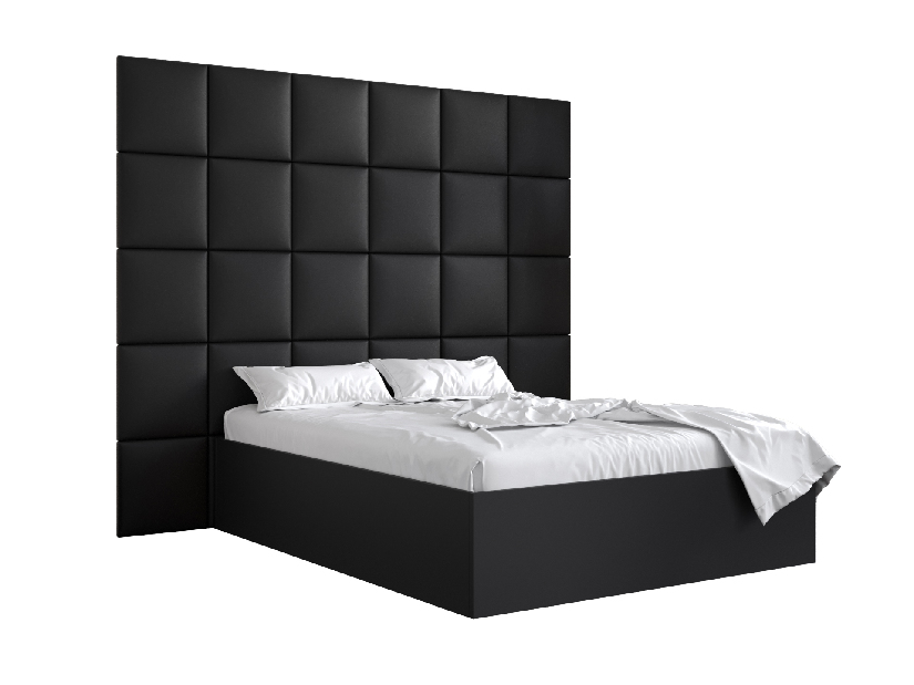Bračni krevet s tapeciranim uzglavljem 160 cm Brittany 3 (crna mat + crna) (s podnicom)