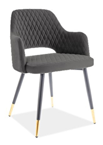 Blagovaonska stolica Farrah (siva + zlatna)