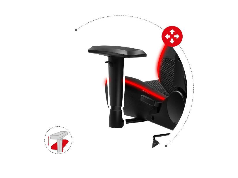 Gaming stolica Fusion 6.3 (crna + šarena) (s LED rasvjetom)