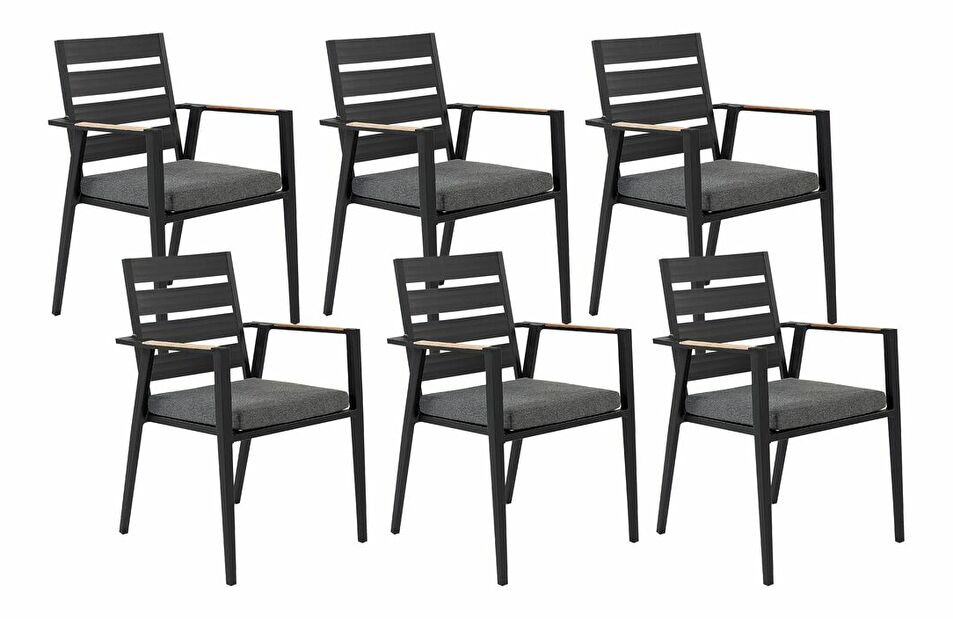 Set vrtnih stolica (6 kom.) Thierry (crna) 