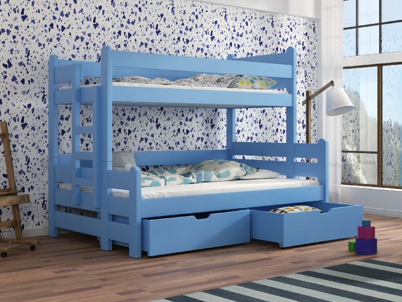 Dječji krevet na kat 90 cm Bivi (plava) 