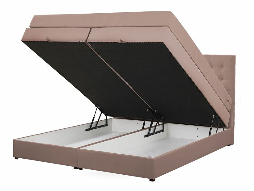 Kontinentalni krevet 180 cm MAGNEZ (smeđa) (s madracem i prostorom za odlaganje)