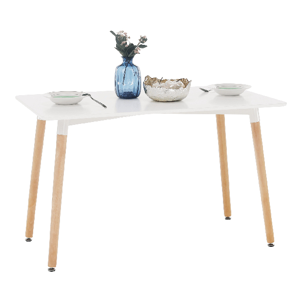 Blagovaonski stol Dirrax 4 (bijela + bukva) (za 4 osobe)