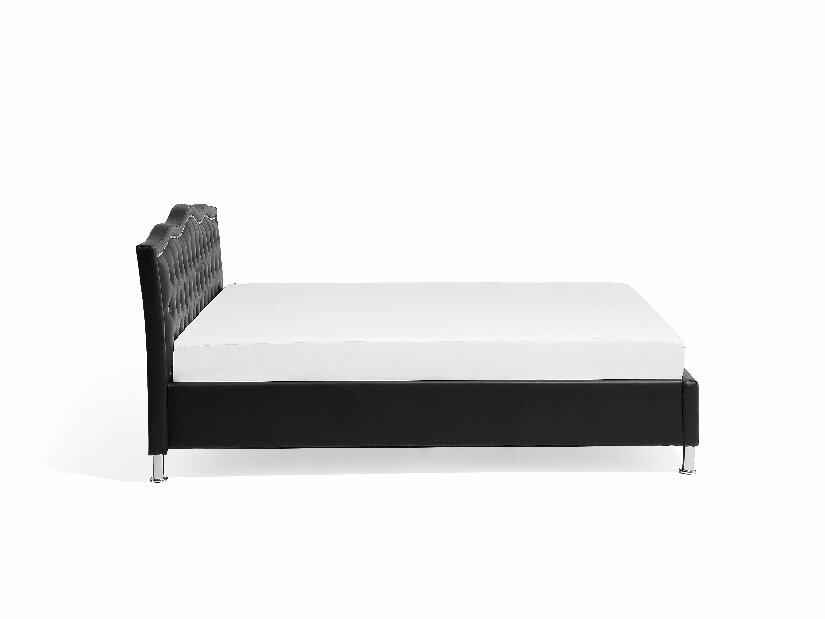 Bračni krevet 160 cm MATH (s podnicom i prostorom za odlaganje) (crna)
