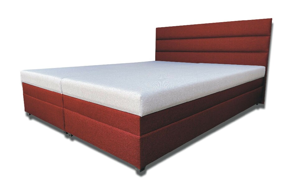 Bračni krevet 160 cm Rebeka (s pjenastim madracima) (bordo-crvena)