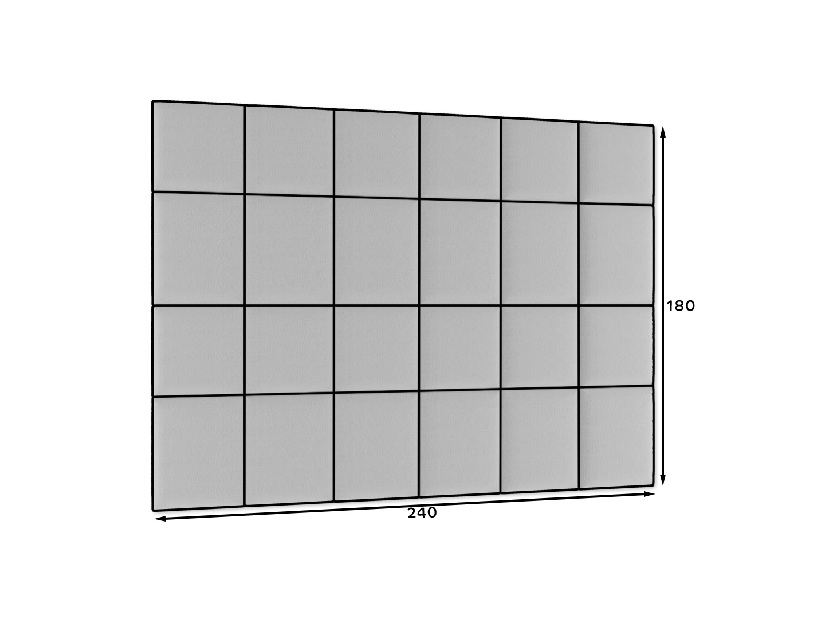 Set 24 tapeciranih panela Quadra 240x180 cm (mentol)