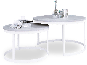 Set 2 kom. stolića za kavu Otir (bijela + beton)