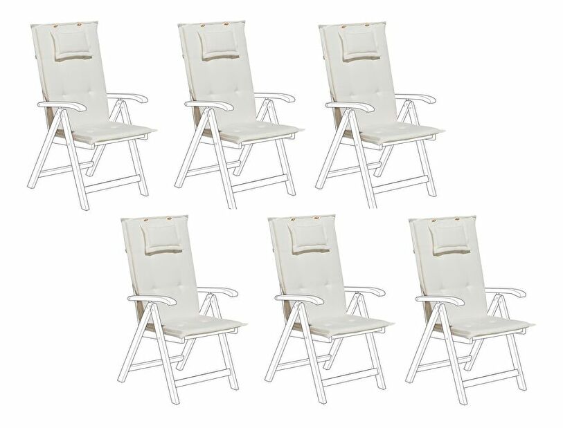 Set jastuka za vrtne stolice 6 kom. TRATORIA (bijela)