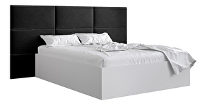 Bračni krevet s tapeciranim uzglavljem 160 cm Brittany 2 (bijela mat + crna) (s podnicom)