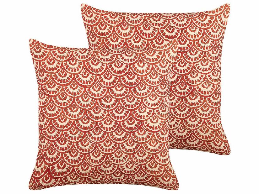 Set 2 ukrasna jastuka 45 x 45 cm Rus (crvena)