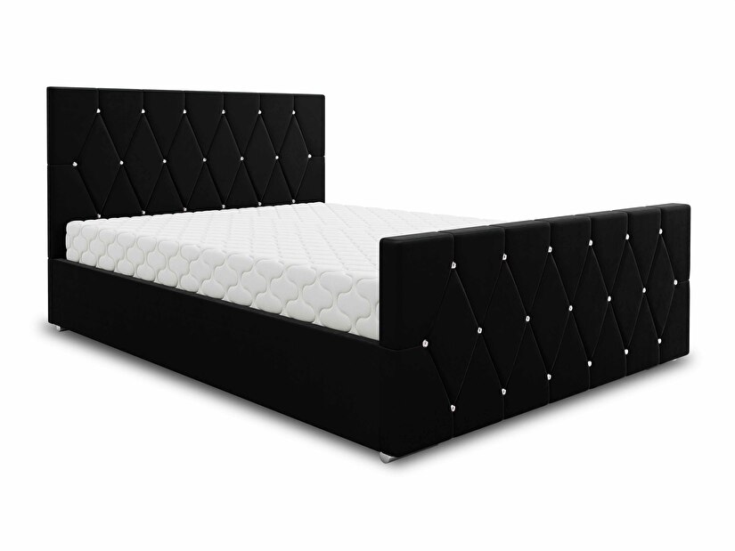 Bračni krevet 160 cm Illa (crna) (s podnicom i prostorom za odlaganje)