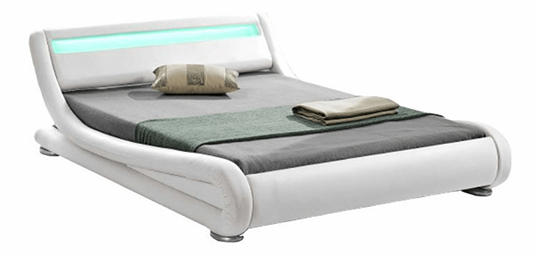 Bračni krevet 180 cm Fanil (S podnicom i LED) (bijela) *rasprodaja