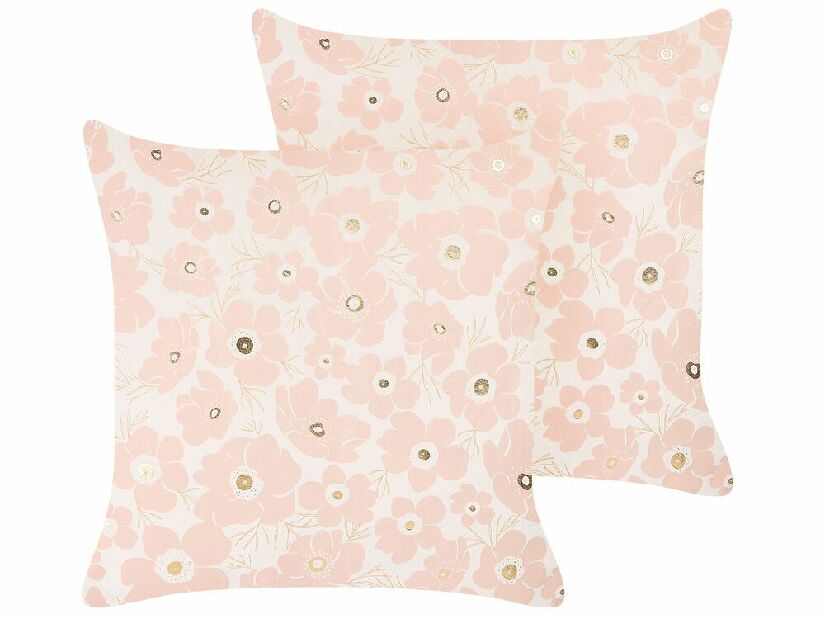 Set 2 ukrasna jastuka 45 x 45 cm Trite (ružičasta)