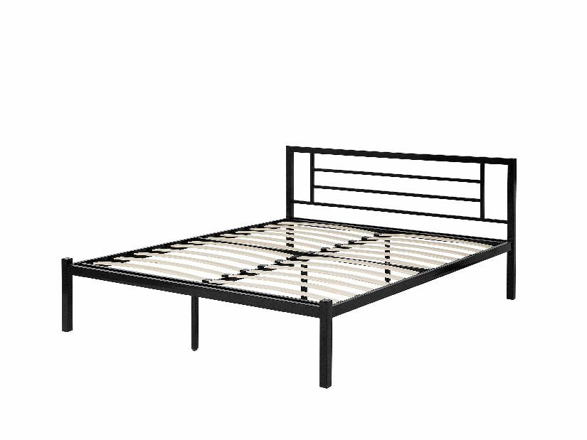 Bračni krevet 160 cm CONNET (s podnicom) (crna)