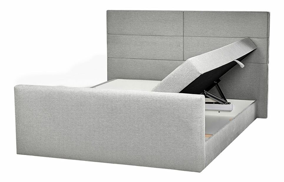 Bračni krevet 180 cm Aoyun (siva) (s podnicom i madracem) (s prostorom za odlaganje)